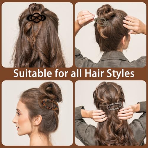 5 Piezas Pinzas para el Cabello Francesas para Mujer - Clips de Pelo Antideslizantes, Pinzas de Fuerte Sujeción para Uso Diario, Trabajo y Viaje miniatura 5