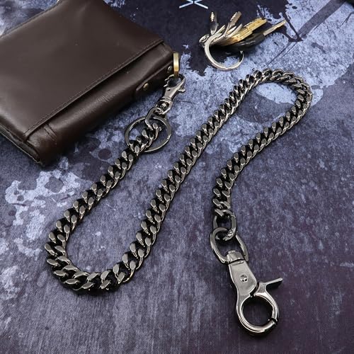 Image of newtro Wallet Chain Men Women Boy Girl, Biker Motorcycle Pants Jean Punk Long Key Chain Black Gold Silver 26 Types
