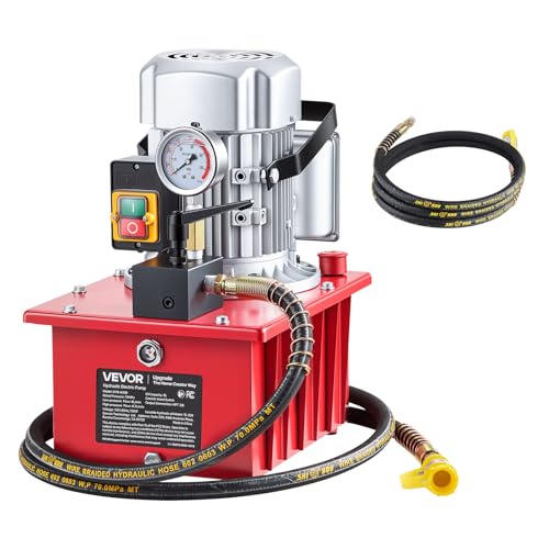 Image of VEVOR Electric Hydraulic Pump, 750W 10,000 PSI, 120V Single Acting Electric Driven Hydraulic Pump Power Pack Unit, with Manual Valve, 2.1 Gallon / 8L, for Punching, Bending, Single Acting Cylinders