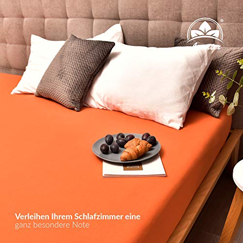 leevitex® Spannbettlaken 120x200cm - 130x200cm | Spannbetttuch Bettlaken | 100% Jersey Baumwolle | Matratzenhöhe bis 25 cm | Ökotex… – Ansicht 3
