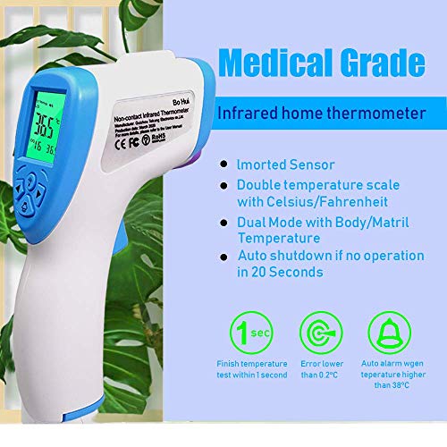 Forehead Thermometer 2 Pack Digital Medical Infrared Forehead Thermometer, Non-Contact Thermometer with Accurate Instant Readings for Infant Child Adult