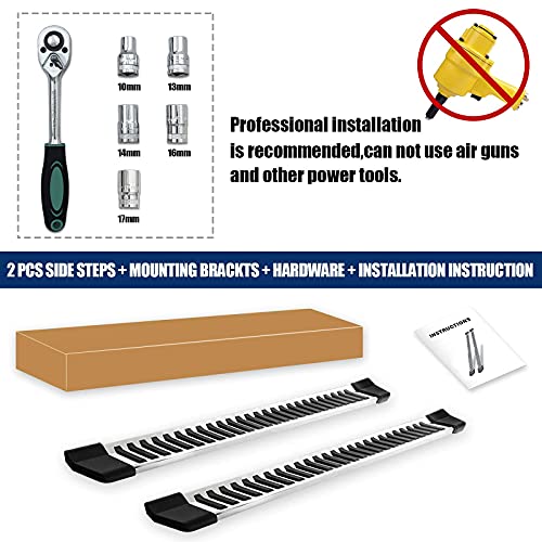 Comnova Pair Running Board Nerf Bar Compatible With 2015-2023 Ford F150 Super Cab（3/4 Size Rear Doors） Rocker Slider Side Steps,Width 6 Inches V Style.with Oe Style Brackets… #TOP7