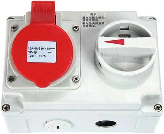 Industrial Waterproof Mechanical Interlock with Switch Socket 4 Holes 16A Three-Phase Four-Wire Combination IP44(CF-7274)