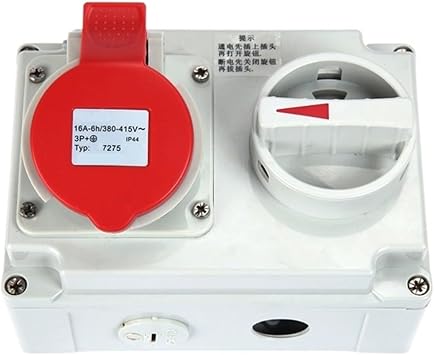 Industrial Waterproof Mechanical Interlock with Switch Socket 4 Holes 16A Three-Phase Four-Wire Combination IP44(CF-7274)