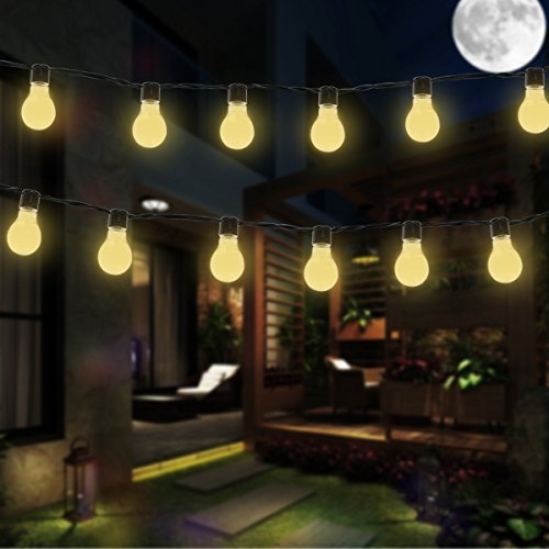Lampadina Solare, EONANT Lampadine a Forma di Lampadine di Plastica 3.5M 10 LED Impermeabili con 2 Modi Illuminazione per Esterni, Giardino, Decorazioni Natalizie (Bianco Caldo)