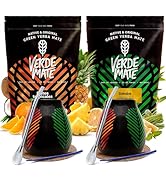 Set de yerba maté avec accessoires | Verde Mate Green Frutos Tropicales et Limon | Yerba maté fru...