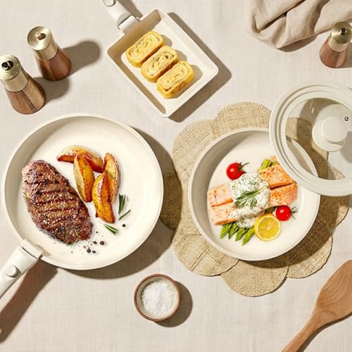 Image of GiPP Ceramic Pots and Pans Set Non Stick, Nonstick Detachable Handle Cookware Sets, Healthy Non Toxic PFAS PFOA & PTFE Free, Dishwasher &Oven Safe, Induction Kitchen Pot and Pan