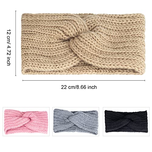 TECDW 4 Pezzi fascia capelli donna invernale