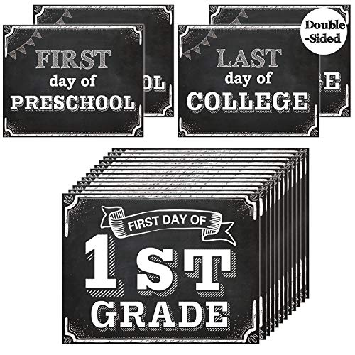 Panneau de rentrée scolaire en papier réversible style tableau noir personnalisable