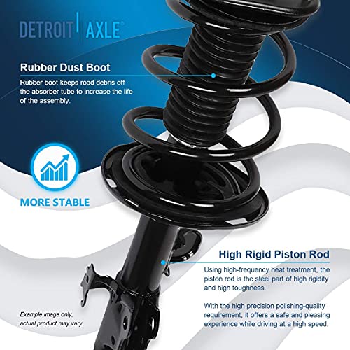 Image of Detroit Axle - 4pc Struts Shocks for 2006 2007 2008 2009 2010 2011 2012 Toyota RAV4 [3.5L] Complete 2 Front Strut w /Coil Springs 2 Rear Shock Absorbers Replacement Ready Quick Strut Assembly