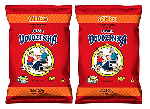 Vovozinha - Sweet Popcorn - 5.3 oz (PACK OF 02) | Pipoca Doce - 150g