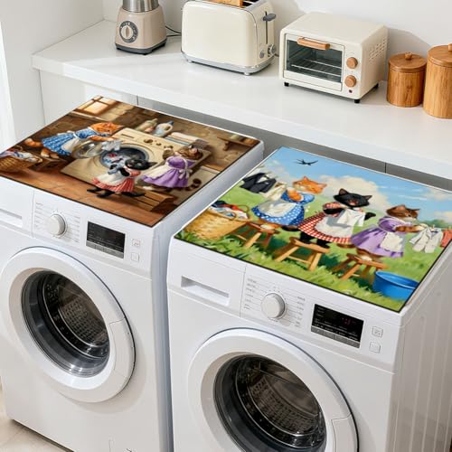 Protège lave-linge motif chats pour une buanderie propre et ordonnée tapis de dessus de machine