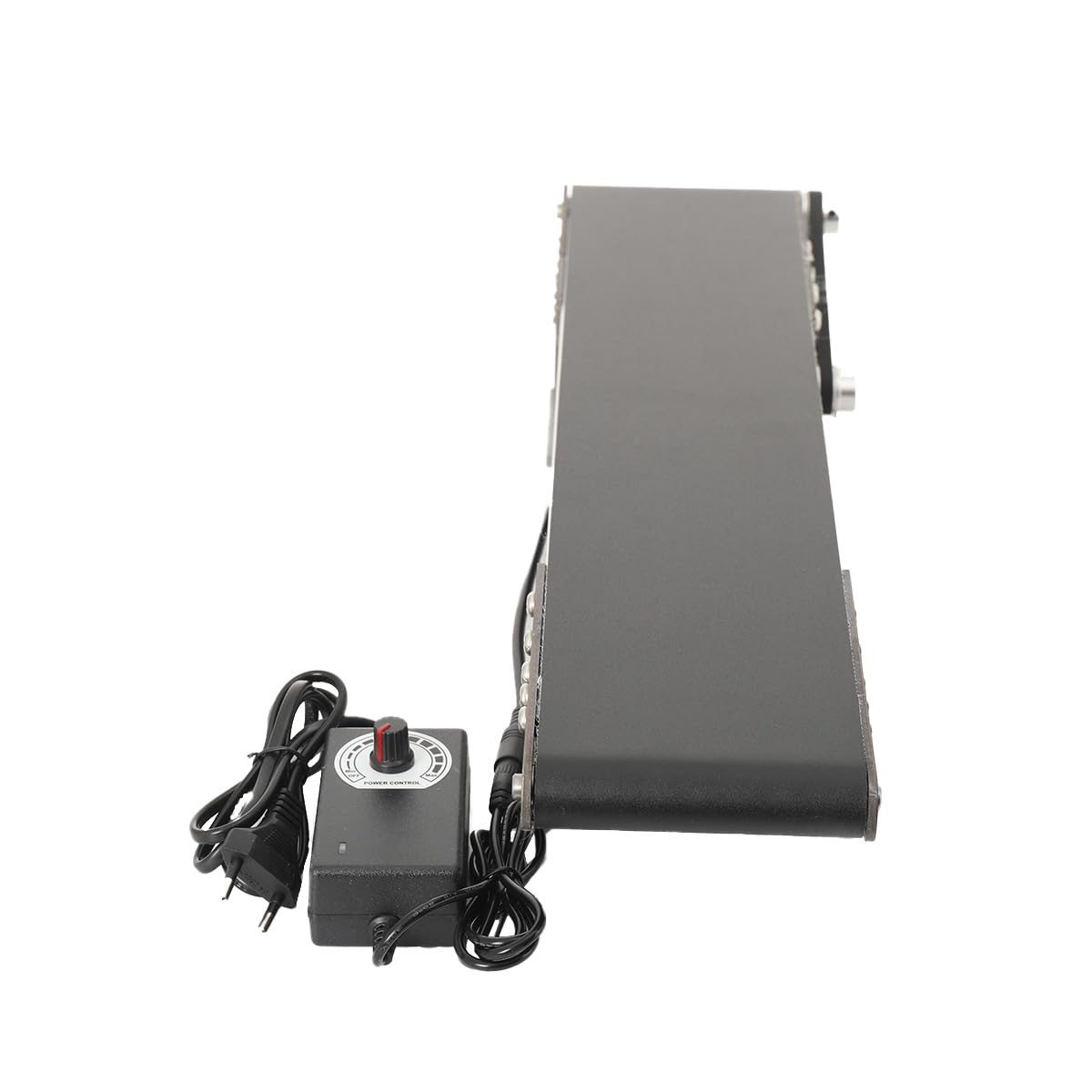 Edelstahl Mini-Förderautomat, DC 12V Elektrisches Desktop Förderband Einstellbare Geschwindigkeit, Automatisches Förderband mit Adapter Geeignet für Reibung Experiment Gerät