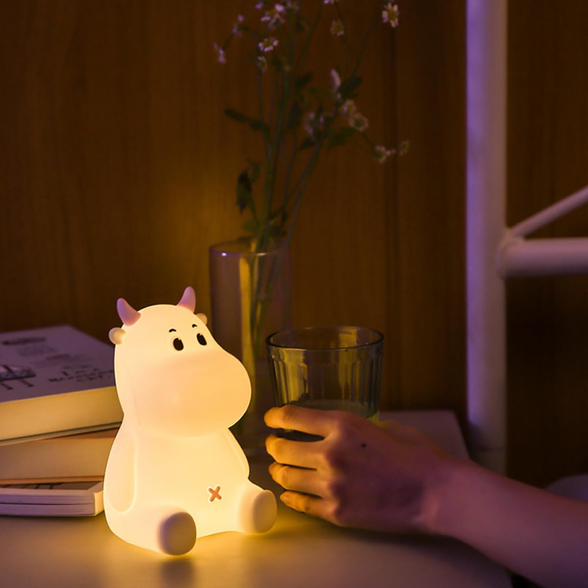 Toyvian Kuhlicht Nachtlicht Tischlampe 1 Satz, 1200mah Silikon Rosa