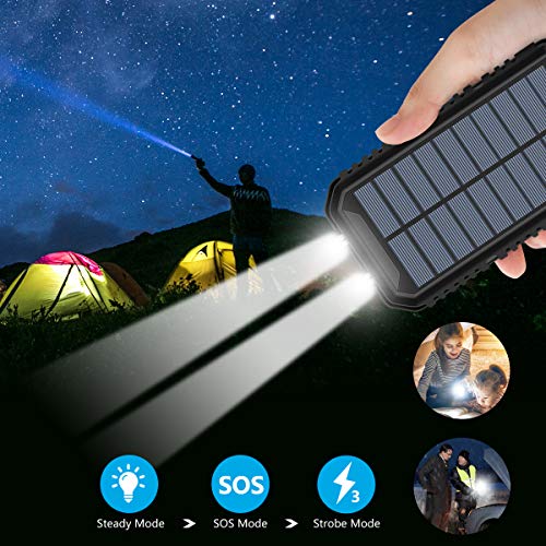 Hiluckey Caricabatterie Solare 15000mAh Portatile