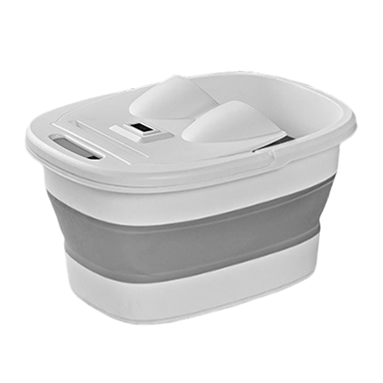 Foldable Foot Bath Basin - Foot Soak Tub with Lid, Massage Rollers & Phone Holder | Portable Feet Spa Bucket with Non-Slip Bottom for Pedicure, Relaxation, Tired Feet Relief, Home Travel, Camping