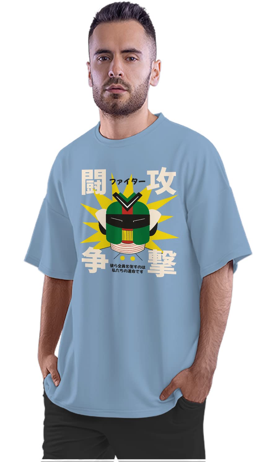 HeybrohOversized T-Shirt Japanese Retro Style Robot Men's Women's Unisex 100% Cotton