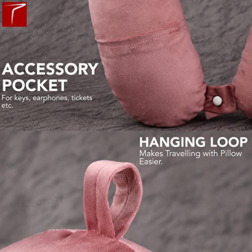 Image of Trajectory Supercomfy Rose Neck Pillow Rest Cushion(Pack of 2) for Travel in Flight car Train Airplane with 2 Years Warranty for Sleeping for Men and Women