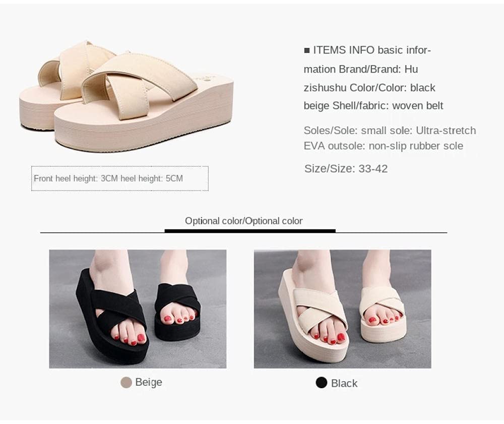Zapatillas Casa Chanclas Sandalias Cinturón De Moda Gradiente Agradable Casa De Vacaciones Chanclas De Fondo Grueso Sandalias Zapatos