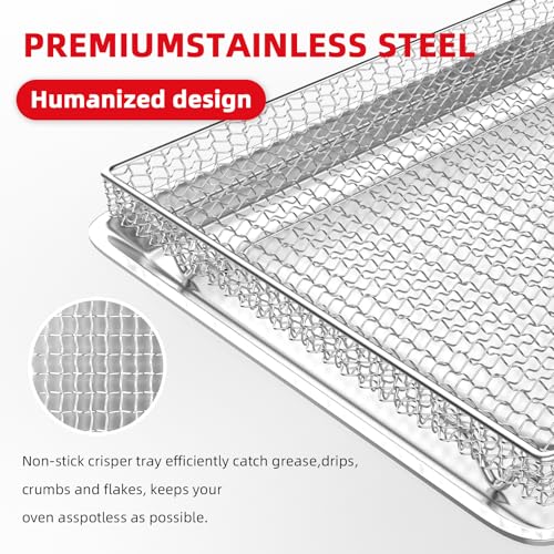 Image of Air Fryer Tray Replacement for Cuisinart TOA-60 TOA-65 TOA-70 Toaster oven tray, 12.4 inchx11 inchAir Fryer Basket and air fryer tray pan, Dishwasher Safe