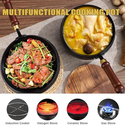 Wok de acero carbono con tapa de madera sin teflón miniatura 6