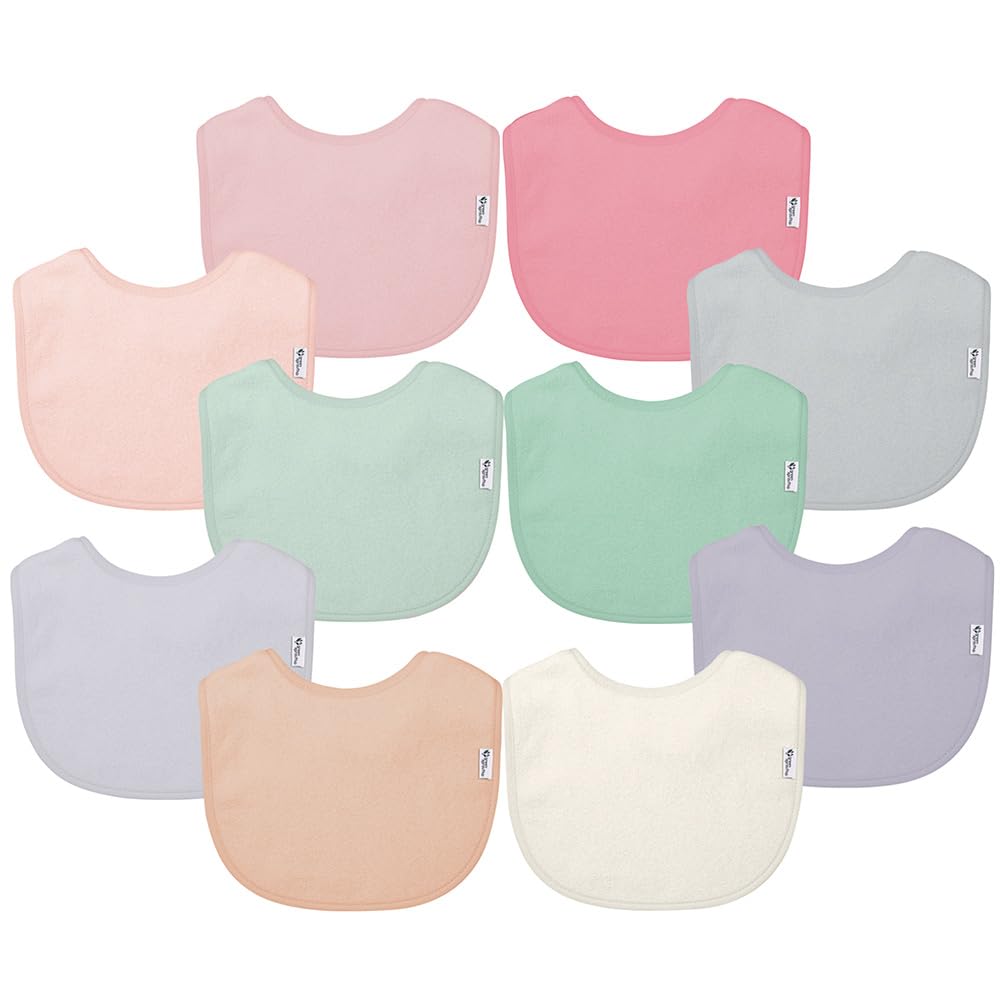 Green Sprouts 101090 Baberos, Rose, 3-12 Meses (Pack de 10) Unisex Baby