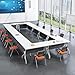 6ft Folding Conference Room Table for Mobile Meetings Foldable and Movable Training Table with Wheels Modern Executive Desk