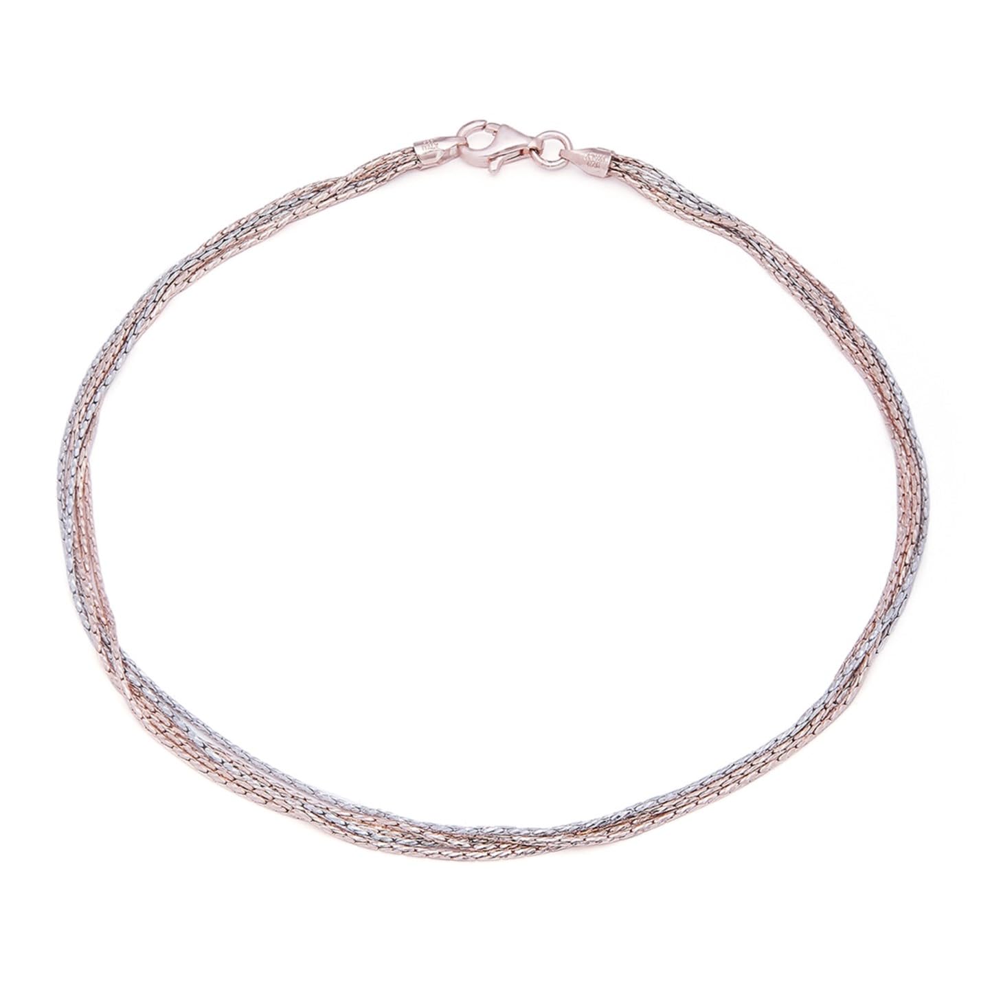 zavya 925 Sterling Silver Modest Dual-Colour Anklet (Single) | Gift for Women & Girls | With Certificate of Authenticity & 925 Stamp|Mother's Day-picture-19