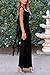 PRETTYGARDEN Women's Summer Long Formal Wedding Guest Dress Sleeveless Ruffle Cocktail Party Maxi Bodycon Dresses (Black,Medium)