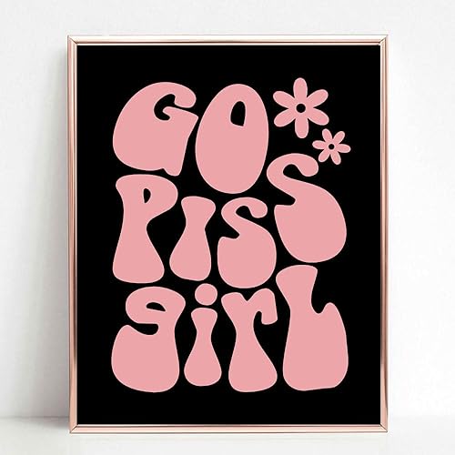 Miniatura 3 de Go Piss Girl - Arte de pared de moda, divertido y lindo, idea de regalo, decoración de apartamento, baño rosa, decoración estética, decoración de