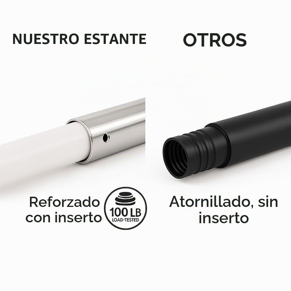 Soporte para Rollo de Montaje en Pared, Longitud Ajustable de 60 Pulgadas (28-60 Pulgadas)