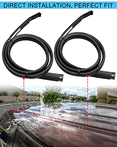 EMIHO Roof Drip Molding Weatherstrip Replace 75552-0C060 75551-0C060 Fit for Toyota Tundra CrewMax 2007-2021, Left Driver and Right Passenger Side, 2Pack