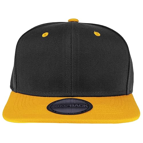 Image of Gelante Snapback Hats for Men - Flat Bill Brim Baseball Cap Hat - Plain Blank Adjustable