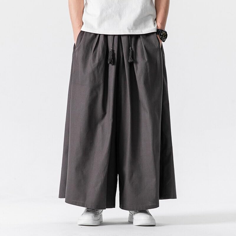 GUOYUXIAO Men's Pants Spring Summer Print Wide-Leg Trouser4