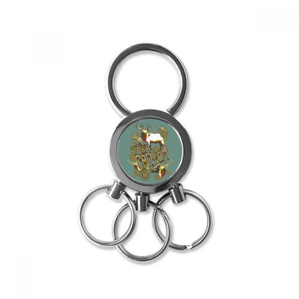 Anneau porte-clés coloré motif renne idée cadeau original