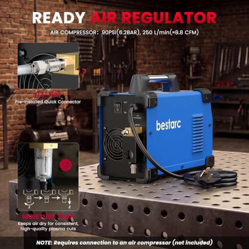 Image of Bestarc 50A Plasma Cutter Pilot Arc, 110 /220V Dual Voltage, Mesh Cutting