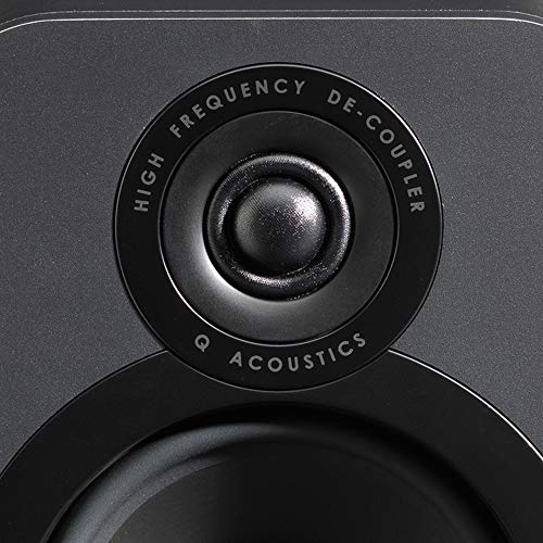 Q Acoustics 3020 Bookshelf Speakers Pair, Graphite - Desktop Speakers 2 Way Reflex Enclosure Type, 5" Bass Driver, 1" Tweeter - Stereo System For Home Theater Audio Surround Sound System #TOP5