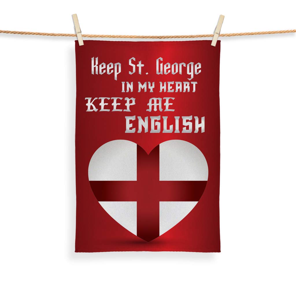 L&S PRINTS FOAM DESIGNS St George In My Heart - Heart Design - Tea Towel