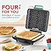 DASH No-Drip Waffle Maker: Waffle Iron 1200W + Waffle Maker Machine For Waffles, Hash Browns, or Any Breakfast, Lunch, & Snacks with Easy Clean, Non-Stick + Mess Free Sides - Aqua