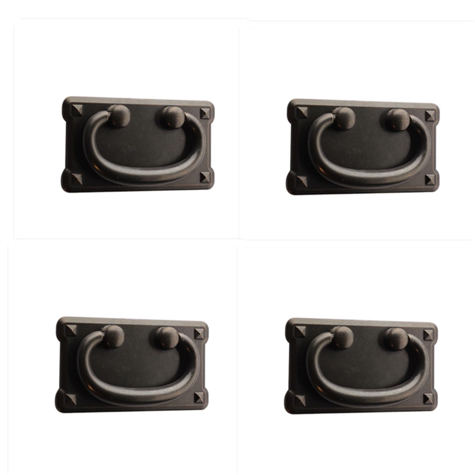 Cidegoo Retro Black Color 10Pcs Vintage Antique Bronze Drawer Ring Pull Handles Zinc Alloy Cabinet Door