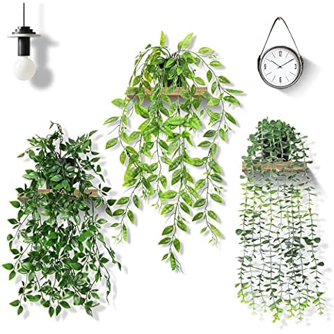 THXIY Fake Plants,3PCS Office Artificial Plants Indoor Leaves Hanging Ivy Vine Greenery Plants for Bedroom Aesthetic Home Decor Bathroom Outdoor Decorations Cover