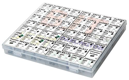 Ultimate Transistor Assortment Kit, 686 pcs, 54 Types, BJT, Mosfet, Germanium, Darlington, JFET incl. 30 pcs Sockets