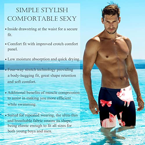 Traje de baño de competición para niños y hombres con pierna cuadrada 3
