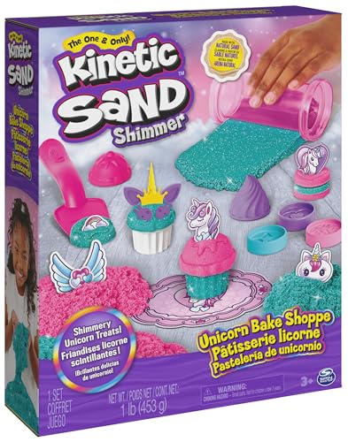 Kinetic Sand Sable Magique - Coffret Patisserie Licorne 453 G - Créations Thème Féérique Licorne - Moules Outils Accessoires - Alternative Pâte À Modeler - Jouet Enfant 3 Ans Et + - Loisirs Créatifs
