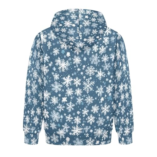 Kids Hoodies Sweaters Christmas Xmas Snowflake Hooded Sweatshirts with Big Pockets for Boys Girls B04003882