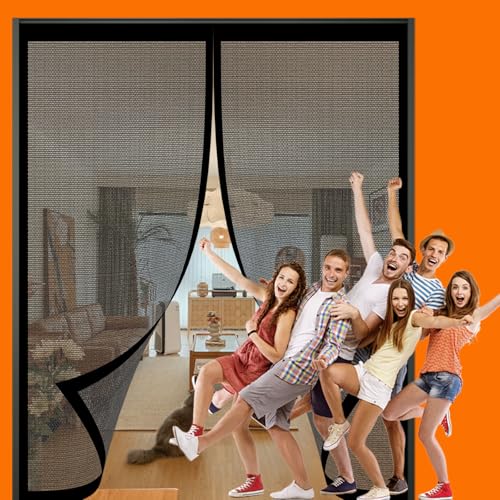 Zanzariere Magnetiche per Porte Finestre 74 x 196 cm Anti Insetti Traspirante Chiusura Automatica Zanzariera per Porta Finestra Adatto a Bambini e Animali Domestici, Nero