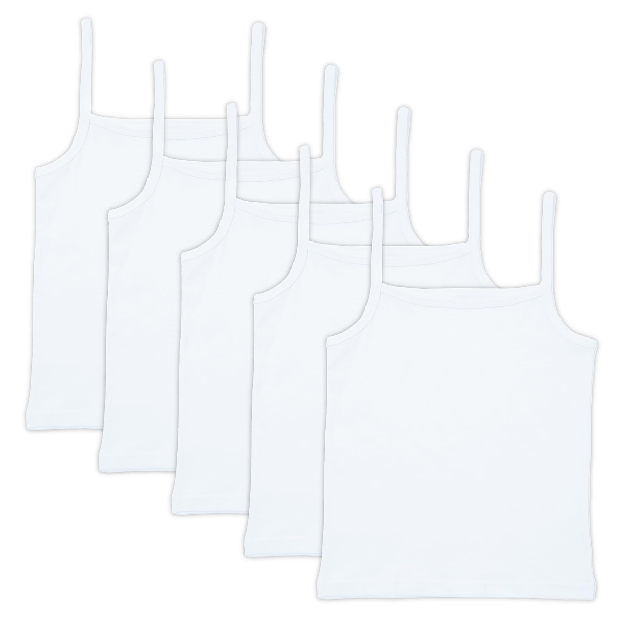The Essentials Wardrobe Girls TEW 5 Pack Cami Vests - 12/13 YRS - White
