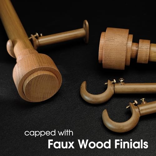 Ilaisihome LS24001 1-1/8 Inch Diameter Faux Wood Curtain Rod thumb #5