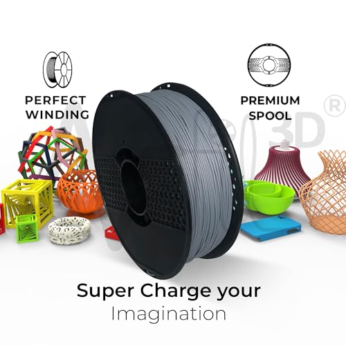 Image of NFIL3D 1KG Net Turbo Finish PLA+ Silver 3D Printer Filament | Filaments for 3D Printer| 1.75mm| Accuracy + /- 0.015mm | 1000g 3D Filament, 250g Spool, 350g Packaging Weight (Total Weight 1.6KG)