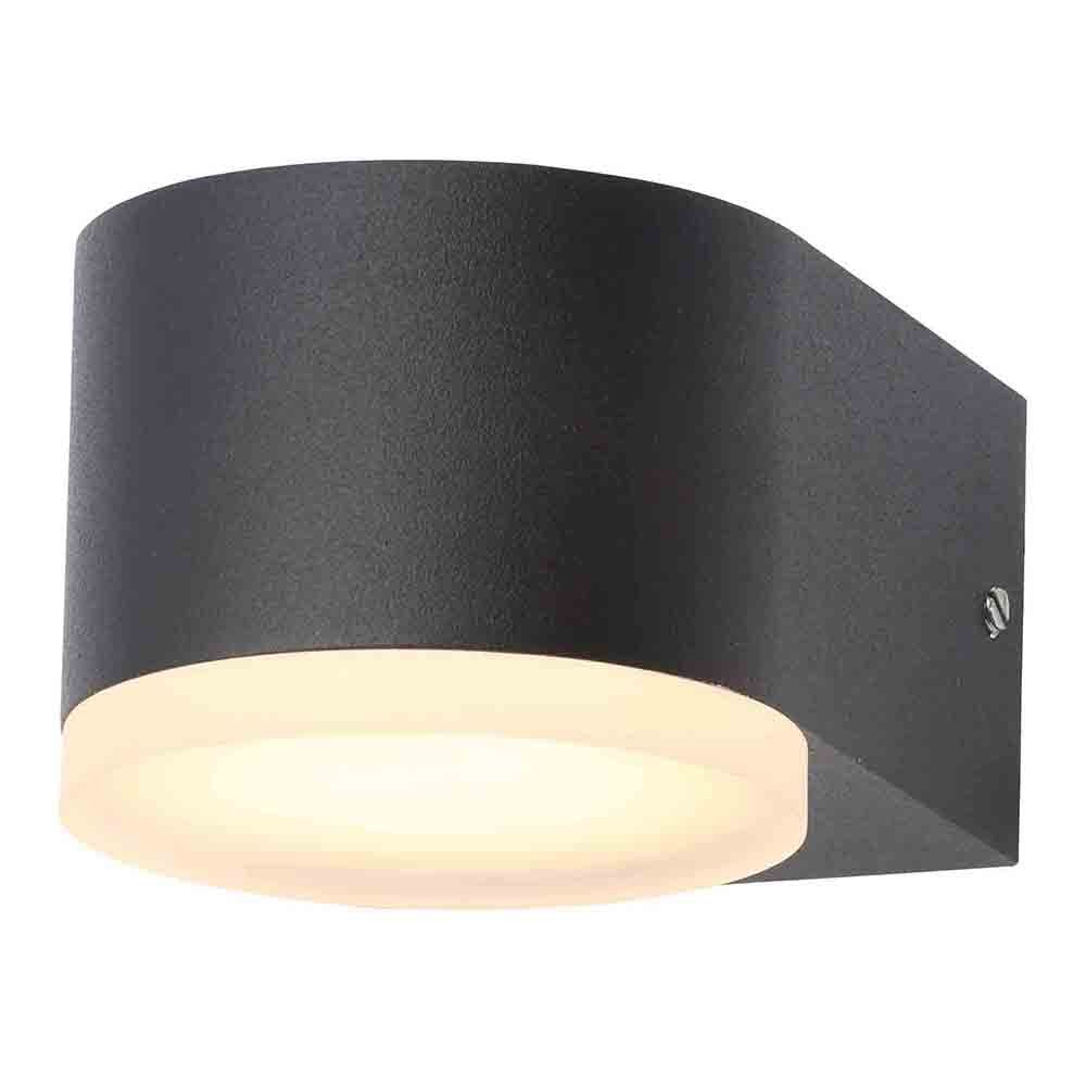 STANLEY Eider Wall Light Small Up or Down Outdoor IP44 7 Watt Integrated LED - Black